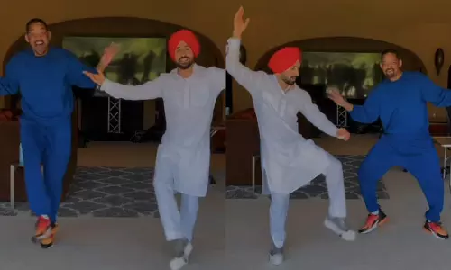 दिलजीत दोसांझ ने विल स्मिथ को सिखाया भांगड़ा, देखें VIDEO