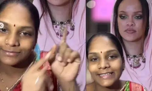 देसी महिला ने मेकअप करके खुद को दिया रिहाना जैसा लुक, देखें VIDEO देसी महिला ने मेकअप करके खुद को दिया रिहाना जैसा लुक, देखें VIDEO