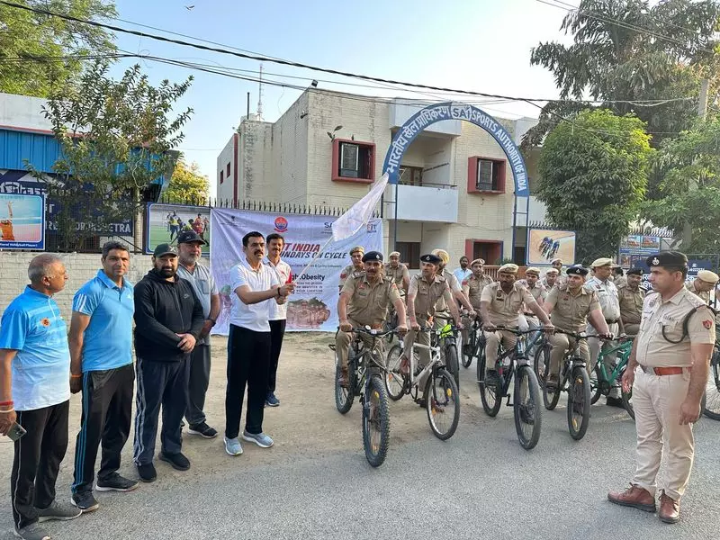 Haryana : साई, पुलिस विभाग ने साइकिल रैली का आयोजन किया Haryana : साई, पुलिस विभाग ने साइकिल रैली का आयोजन किया