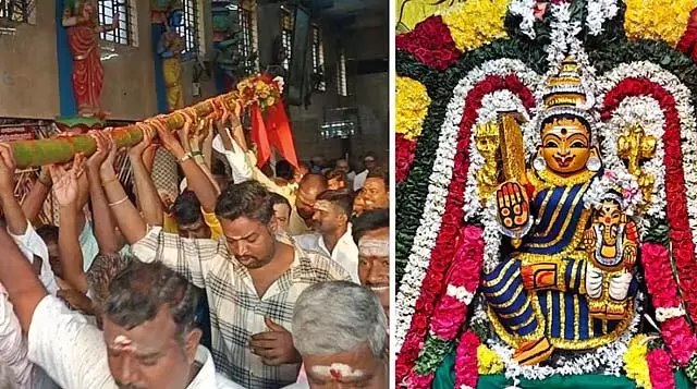 Tamil Nadu : कुडियाथम केंगईअम्मन मंदिर में दुग्ध पोल रोपण समारोह Tamil Nadu : कुडियाथम केंगईअम्मन मंदिर में दुग्ध पोल रोपण समारोह