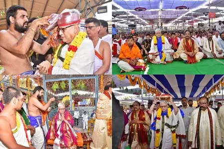 Telangana के राज्यपाल ने भद्राचलम मंदिर में राम साम्राज्य पट्टाभिषेकम में भाग लिया Telangana के राज्यपाल ने भद्राचलम मंदिर में राम साम्राज्य पट्टाभिषेकम में भाग लिया
