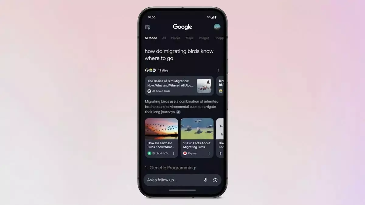 Google AI मोड अब व्यापक रूप से उपलब्ध, इमेज सर्च भी शामिल Google AI मोड अब व्यापक रूप से उपलब्ध, इमेज सर्च भी शामिल