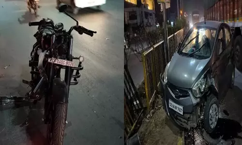 शराबी कार चालकों ने बुलेट सवार परिवार को मारी टक्कर, मासूम गंभीर