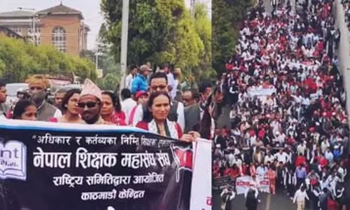 नेपाल सरकार को आंदोलनकारी शिक्षकों की चुनौती, देशभर में हड़ताल का ऐलान