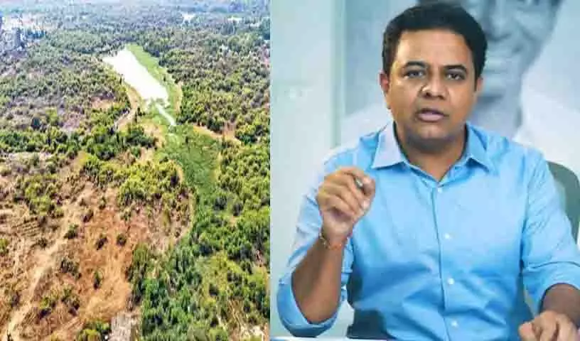 कांचा गच्चीबौली भूमि विवाद के पीछे बहुत बड़ा घोटाला: KTR कांचा गच्चीबौली भूमि विवाद के पीछे बहुत बड़ा घोटाला: KTR