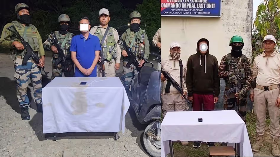 Manipur सुरक्षा अभियान दो उग्रवादी गिरफ्तार, भारी मात्रा में हथियार और विस्फोटक बरामद