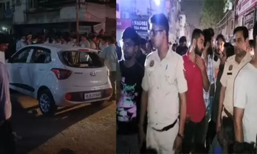 दिल्ली के पुराने राजेंद्र नगर में तेज रफ्तार का कहर, हादसे में 6 लोग घायल दिल्ली के पुराने राजेंद्र नगर में तेज रफ्तार का कहर, हादसे में 6 लोग घायल