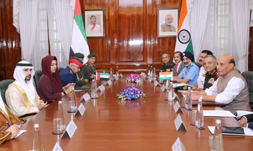 राजनाथ सिंह और यूएई के क्राउन प्रिंस के बीच मुलाकात, रक्षा संबंधों पर हुई बात