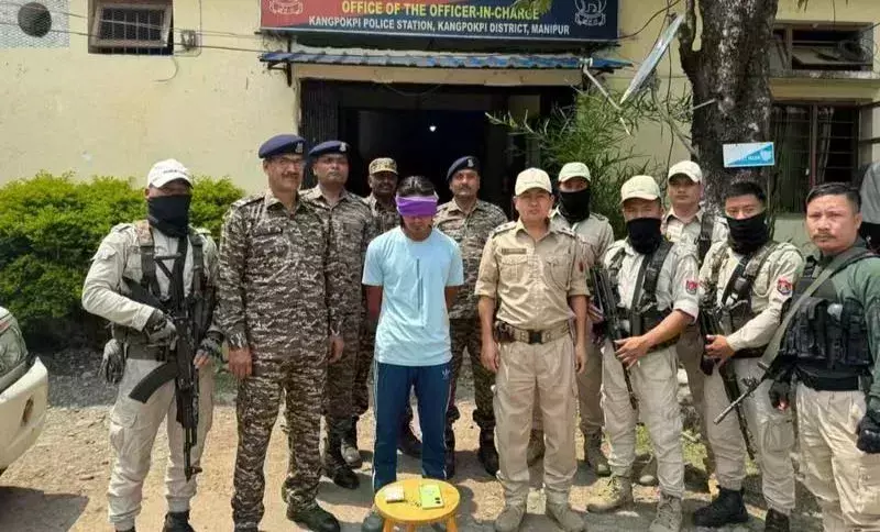 Manipur पुलिस ने कांगपोकपी में संदिग्ध जबरन वसूली सहयोगी को गिरफ्तार किया