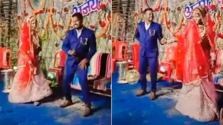 दूल्हा-दुल्हन ने स्टेज पर किया जोरदार डांस, जमकर वायरल हुआ VIDEO दूल्हा-दुल्हन ने स्टेज पर किया जोरदार डांस, जमकर वायरल हुआ VIDEO