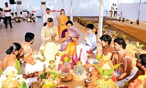 Andhra: सीएम ने अमरावती में अपने घर की आधारशिला रखी