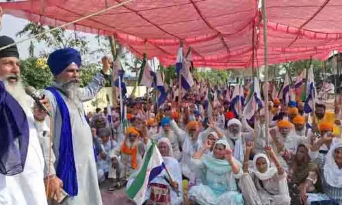किसान संघर्ष समिति ने तपियाला में किया विरोध प्रदर्शन, MSP पर सरकार से उठाए सवाल