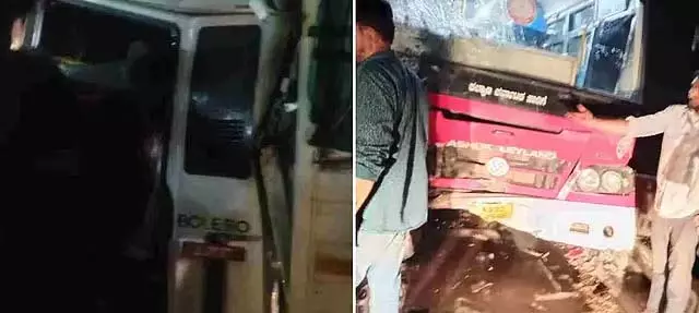 यादगीर में बोलेरो और परिवहन बस के बीच टक्कर: चार लोगों की मौके पर ही मौत यादगीर में बोलेरो और परिवहन बस के बीच टक्कर: चार लोगों की मौके पर ही मौत