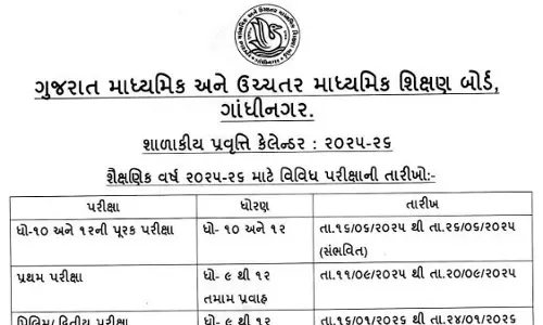 गुजरात बोर्ड परीक्षा तिथियां 2026 घोषित: शैक्षणिक कैलेंडर जारी