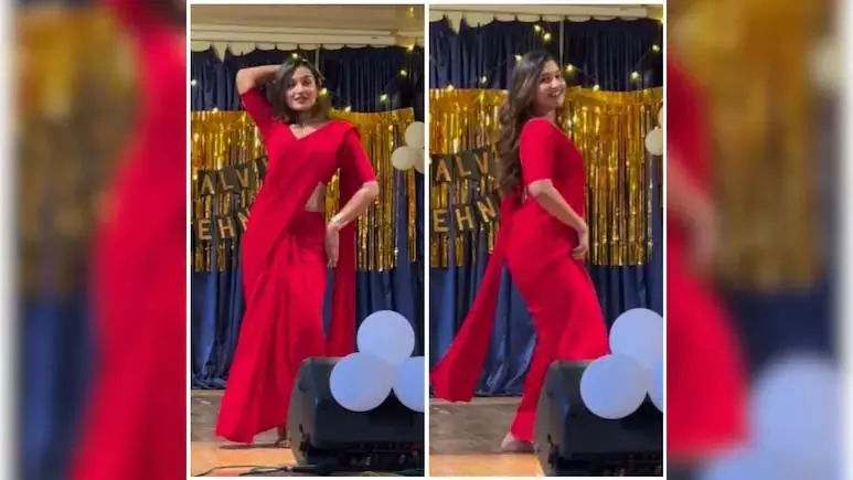 VIDEO: लाल साड़ी पहन महिला ने किया जोरदार डांस, इंटरनेट पर मचा तहलका VIDEO: लाल साड़ी पहन महिला ने किया जोरदार डांस, इंटरनेट पर मचा तहलका