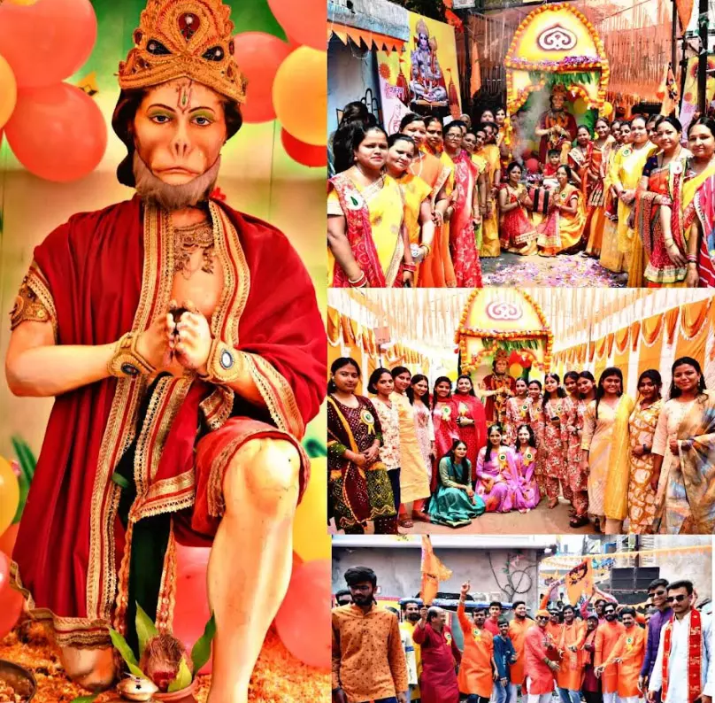 प्राचीन दक्षिणेश्वर हनुमान मंदिर से निकली भव्य शोभा यात्रा प्राचीन दक्षिणेश्वर हनुमान मंदिर से निकली भव्य शोभा यात्रा