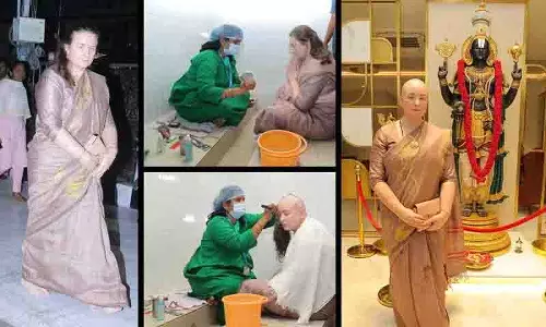 Pawan Kalyan की पत्नी ने तिरुमाला में मुंडन कराया