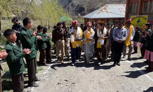 हिमाचल दिवस से पहले लाहौल स्पीति पहुंचे कैबिनेट मंत्री जगत सिंह नेगी, एकलव्य विद्यालय का लिया जायजा