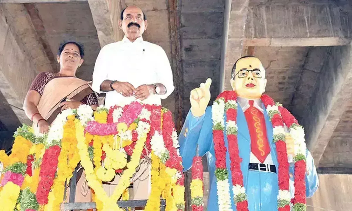 Andhra: अंबेडकर की प्रतिमा स्थापना के लिए भूमि पूजन किया गया