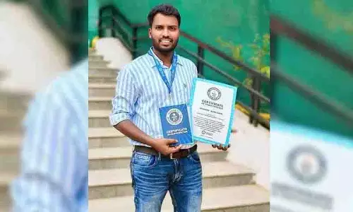 Kothagudem के युवा ने गिनीज बुक ऑफ वर्ल्ड रिकॉर्ड्स में स्थान हासिल किया