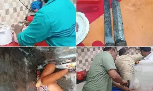 वेंगलराव नगर में A1 फल और जूस की दुकान पर जंग लगे लोहे के चाकू
