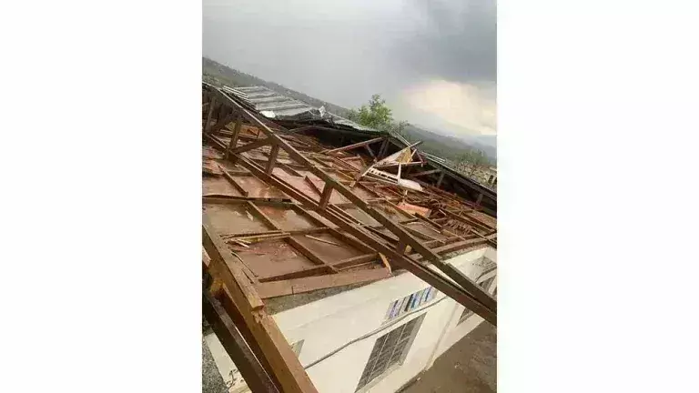 Nagaland :  CoVAH में तूफान से क्षतिग्रस्त संरचना