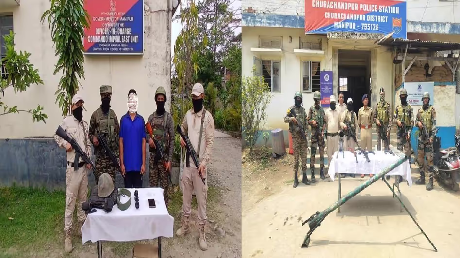 Manipur में सुरक्षा बलों ने दो उग्रवादियों को पकड़ा, हथियारों और उपकरणों का जखीरा बरामद