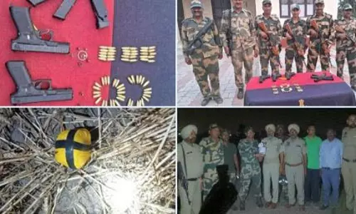 बीएसएफ और पंजाब पुलिस ने अमृतसर सीमा के पास हथियार बरामद किए