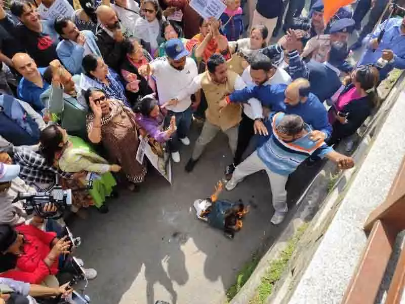 नेशनल हेराल्ड मुद्दे पर भाजयुमो ने Rahul का पुतला फूंका नेशनल हेराल्ड मुद्दे पर भाजयुमो ने Rahul का पुतला फूंका