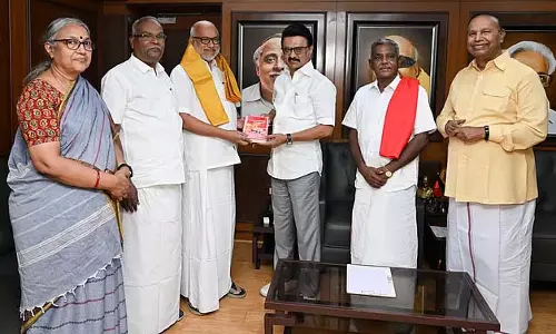 मार्क्सवादी कम्युनिस्ट पार्टी के राष्ट्रीय महासचिव M.A बेबी ने मुख्यमंत्री स्टालिन से मुलाकात की