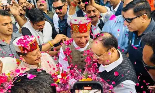 नड्डा का Chamba में भव्य स्वागत नड्डा का Chamba में भव्य स्वागत