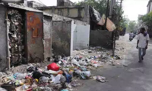 Jalandhar: नई अनाज मंडी की ओर जाने वाली सड़क पर कूड़े के ढेर और गड्ढे