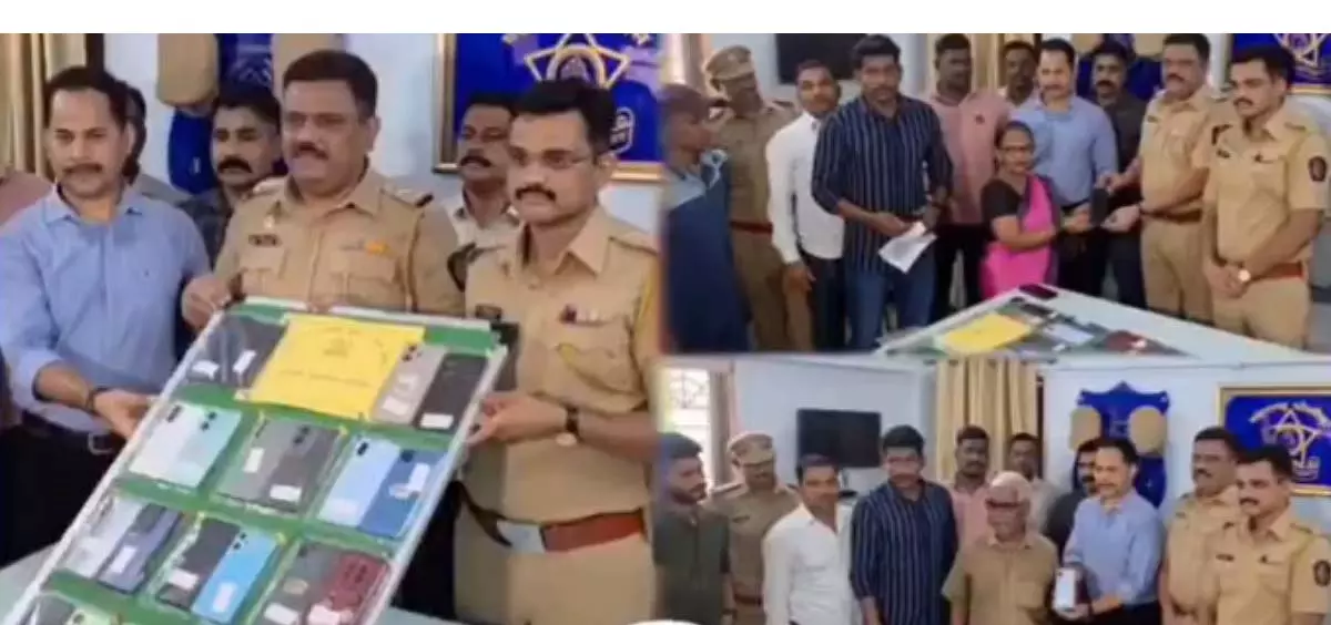 Thane : वर्तक नगर पुलिस ने ₹10.5 लाख मूल्य के गुम हुए मोबाइल फोन बरामद किए Thane : वर्तक नगर पुलिस ने ₹10.5 लाख मूल्य के गुम हुए मोबाइल फोन बरामद किए