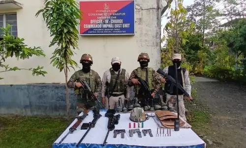 Manipur: इंफाल पूर्व में उग्रवादी शिविर का भंडाफोड़, हथियार जब्त