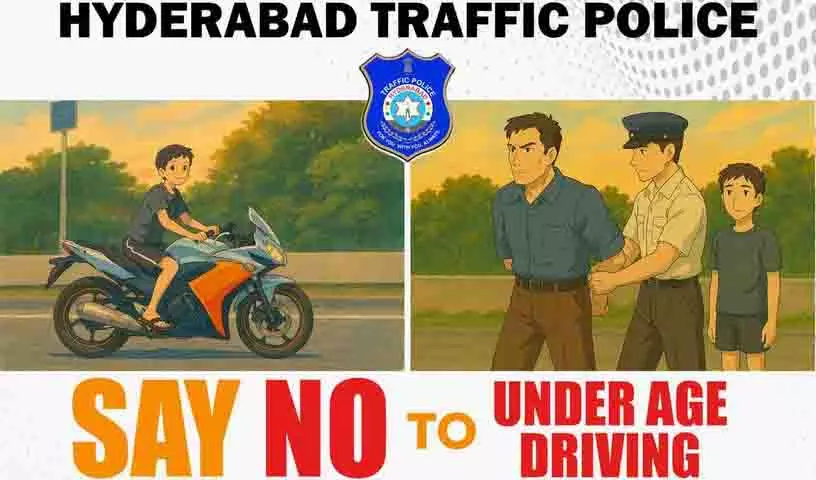 Hyderabad: नाबालिगों पर नाबालिग उम्र में गाड़ी चलाने का मामला दर्ज Hyderabad: नाबालिगों पर नाबालिग उम्र में गाड़ी चलाने का मामला दर्ज
