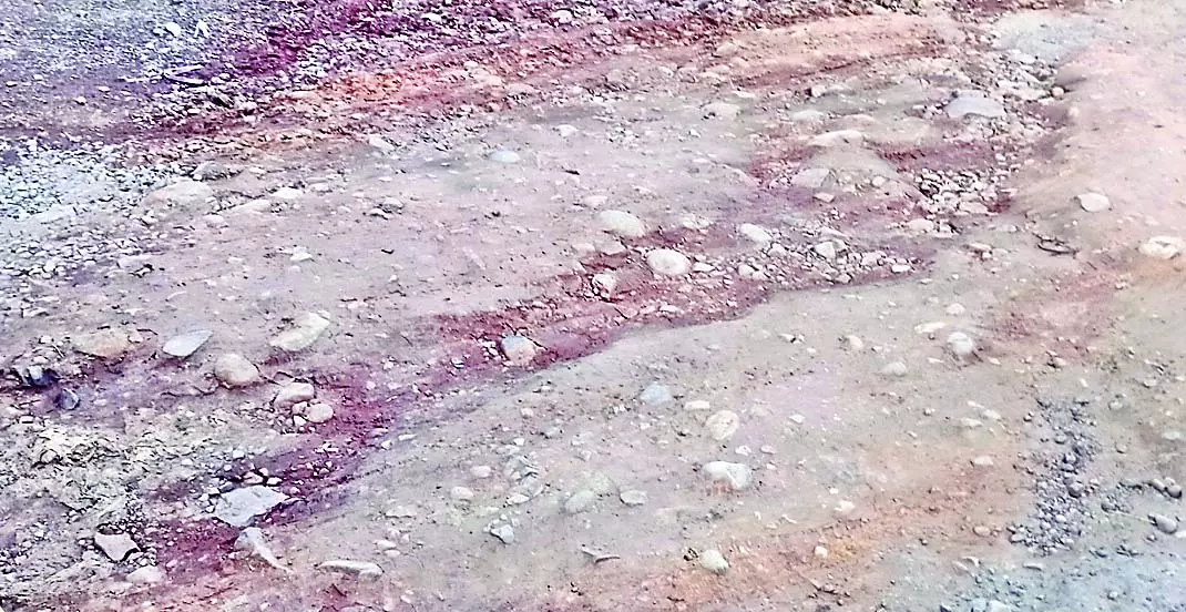 मिट्टी से ही भरे जा रहे गड्ढे मिट्टी से ही भरे जा रहे गड्ढे