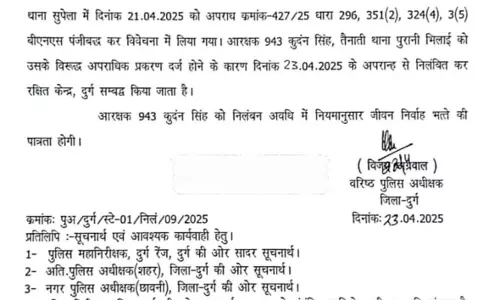 नाश्ता सेंटर में गुंडागर्दी करने वाला आरक्षक सस्पेंड, गिरफ्तारी होगी नाश्ता सेंटर में गुंडागर्दी करने वाला आरक्षक सस्पेंड, गिरफ्तारी होगी