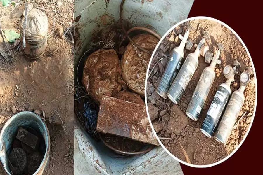 Malkangiri में विशेष अभियान के दौरान माओवादियों के हथियार और रसद के भंडार का पता चला Malkangiri में विशेष अभियान के दौरान माओवादियों के हथियार और रसद के भंडार का पता चला