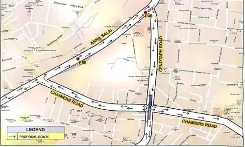 Anna Salai और उसके आसपास 4 मई तक यातायात डायवर्जन लागू रहेगा