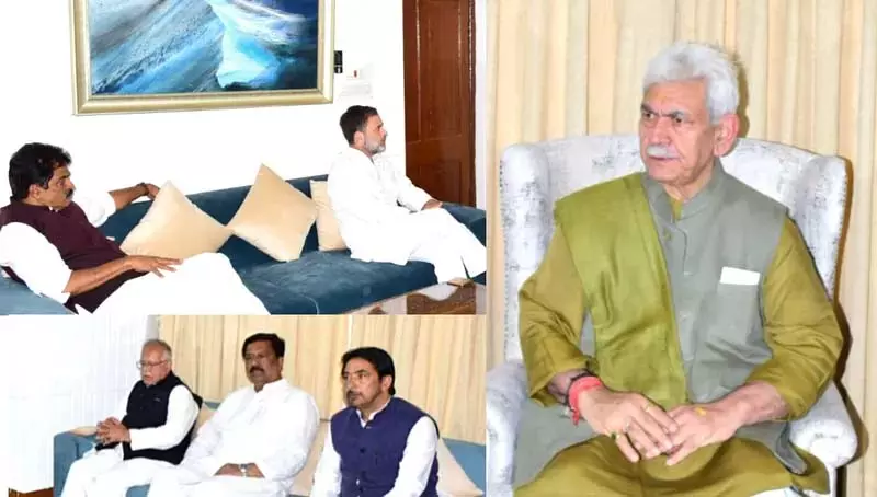 Srinagar विपक्ष के नेता राहुल गांधी ने एलजी मनोज सिन्हा से मुलाकात की Srinagar विपक्ष के नेता राहुल गांधी ने एलजी मनोज सिन्हा से मुलाकात की
