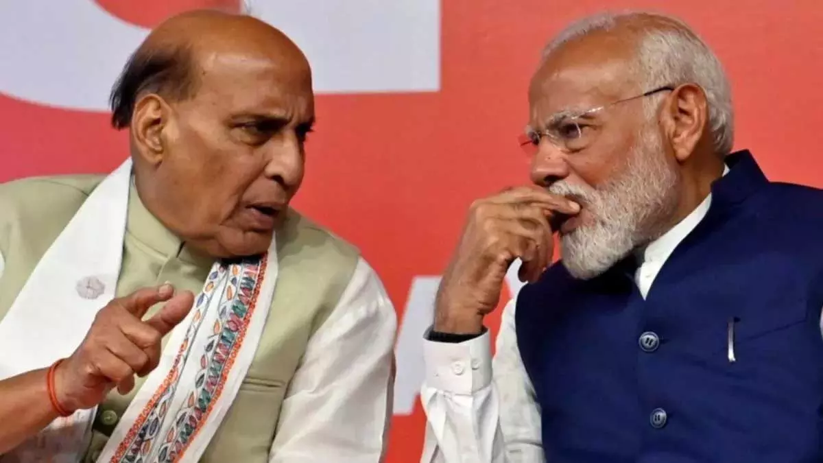 प्रधानमंत्री नरेंद्र मोदी और रक्षा मंत्री राजनाथ सिंह के बीच हुई अहम मुलाकात, करीब 40 मिनट तक हुई बात प्रधानमंत्री नरेंद्र मोदी और रक्षा मंत्री राजनाथ सिंह के बीच हुई अहम मुलाकात, करीब 40 मिनट तक हुई बात