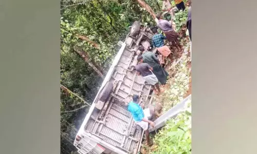 मिनीवैन खाई में पलट गई; पांच लोग घायल हो गये