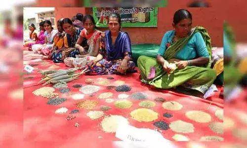 Telangana: महिला किसानों ने पारंपरिक फसलों के 70 से अधिक किस्मों के बीज प्रदर्शित किए