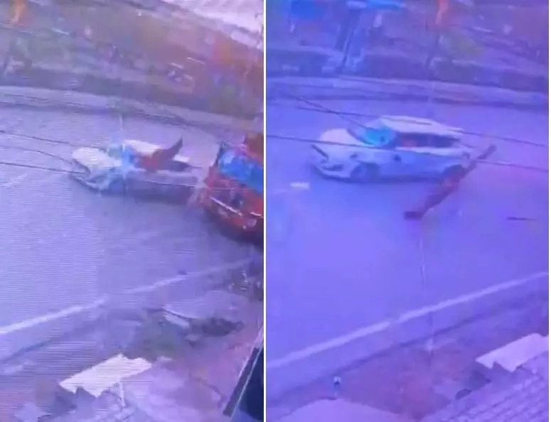 हवा में उछली महिला, कार ने उड़ाया, CCTV फुटेज हवा में उछली महिला, कार ने उड़ाया, CCTV फुटेज