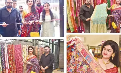 अनन्या ए सिमलाई ने बंजारा हिल्स में डी संस पटोला आर्ट एक्सपो का  किया उद्घाटन