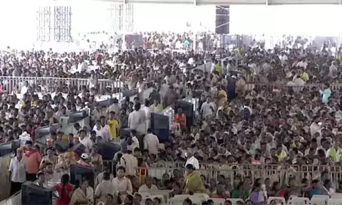 Amaravati : राजधानी पुनर्निर्माण समारोह भीड़ भरी दीर्घाएँ