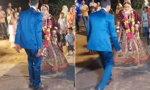 दुल्हन को देखते ही नाचने लगा दूल्हा, देखें Video