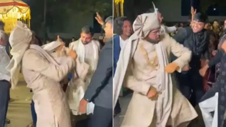 दूल्हे ने बारात में किया जोरदार डांस, VIDEO ने इंटरनेट पर मचाया हंगामा दूल्हे ने बारात में किया जोरदार डांस, VIDEO ने इंटरनेट पर मचाया हंगामा