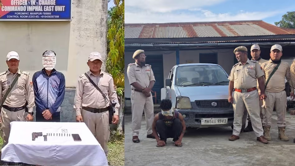 Manipur पुलिस ने वाहन चोरी और हथियार तस्करी के अलग-अलग मामलों में दो लोगों को गिरफ्तार