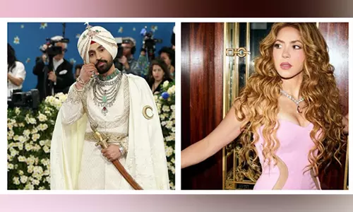Met Gala 2025 में दिलजीत दोसांझ से बातचीत करते हुए शकीरा ने कहा- हाय टू इंडिया